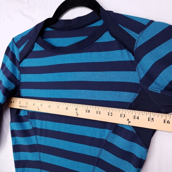 Lululemon Base Runner Shirt Women’s 6 Striped Pullover Long Sleeve Lightweight - Picture 5 of 11